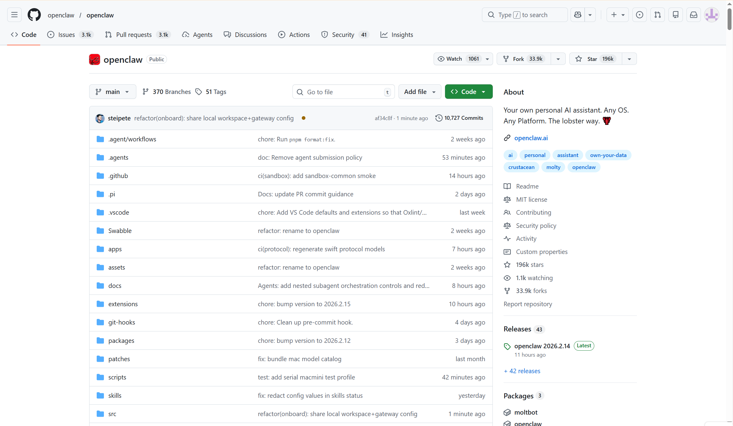 OpenClaw GitHub 星标热度